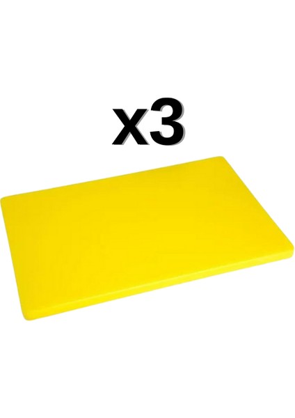 3'lü Türkay 40x25x4 cm Polietilen Kesme Tahtası Kesim Levhası 4764