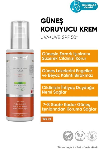 Nemlendirici Spf50 Uva Uvb Leke Bırakmayan Güneş Kremi 100 Ml