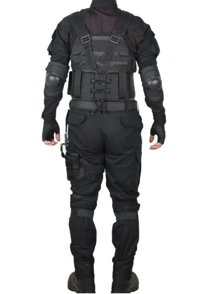 Siyah Askeri Kamuflaj Airsoft Askeri Takım (Bot Takıma Dahil Değildir)