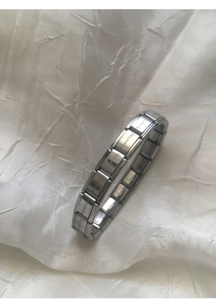 316 L Çelik Kararmaz Silver Renk Italyan Charm Bileklik 18 cm