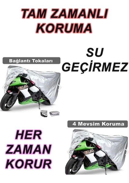 Kanuni Wiki 125İ Uyumlu Miflonlu Premium 4 Mevsim Koruyan Motosiklet Brandası Gri