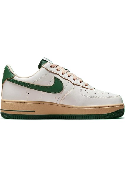Air Force 1 '07 Unisex Leather Hakiki Deri Sneaker Ayakkabı Beyaz Yeşil Swoosh