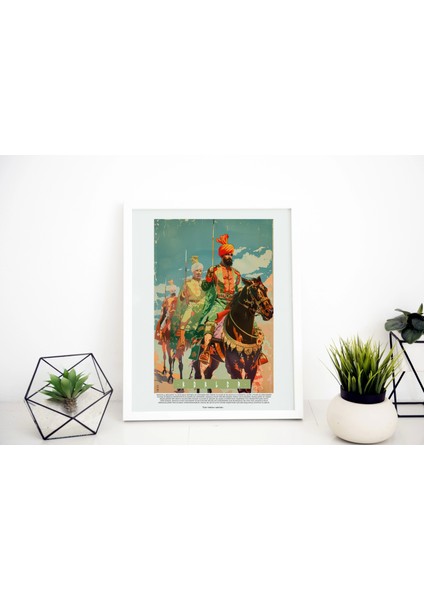 Atlı Şovalye Illüstrasyon Duvar Dekor Tablo, Modern Sanat