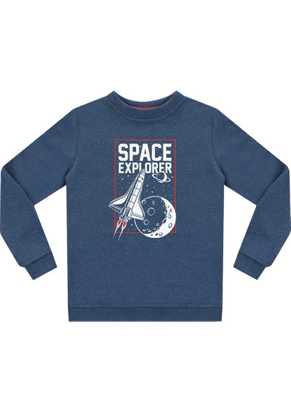 Uzay Kaşifi Erkek Çocuk Indigo Sweatshirt modelleri