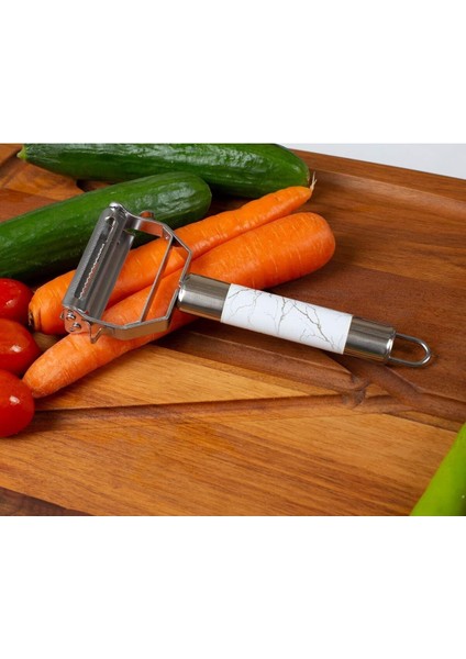 Granit Desenli Pratik Paslanmaz Çelik Turbo Jülyen Meyve Sebze Soyucu Mükemmel Keskinlik fırsatları