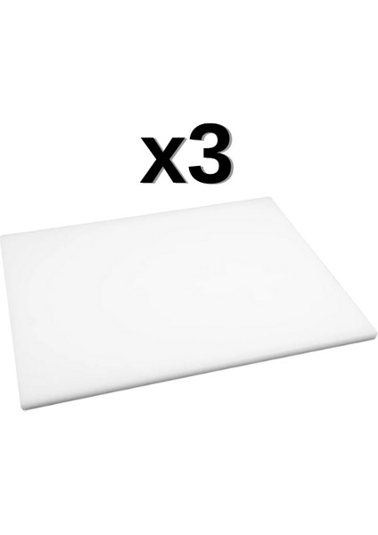 3'lü Türkay 50x30x2 cm Polietilen Kesme Tahtası Kesim Levhası 4733
