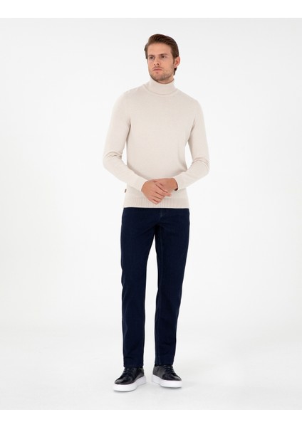 Erkek Lacivert Straight Fit Jean Pantolon 50292081-VR033