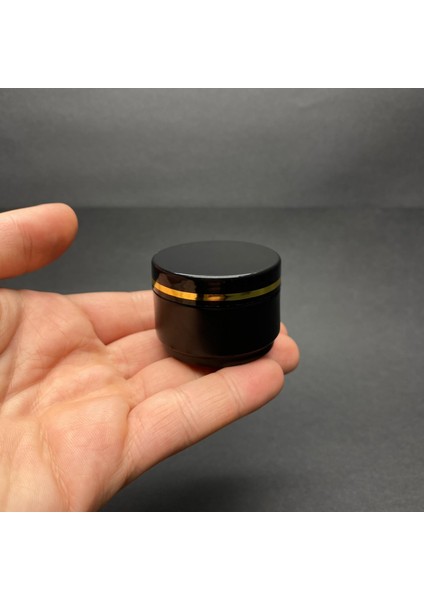 25 ml Kapaklı Siyah Gold Yaldızlı Krem Kavanozu x 10 Adet