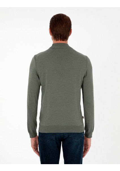 Erkek Duman Slim Fit Yarım Balıkçı Yaka Basic Triko Kazak 50296614-VR210 indirimleri