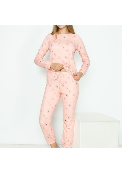 840.800 Kadın Kışlık Bisiklet Yaka Reglan Uzunkol Pijama Takım