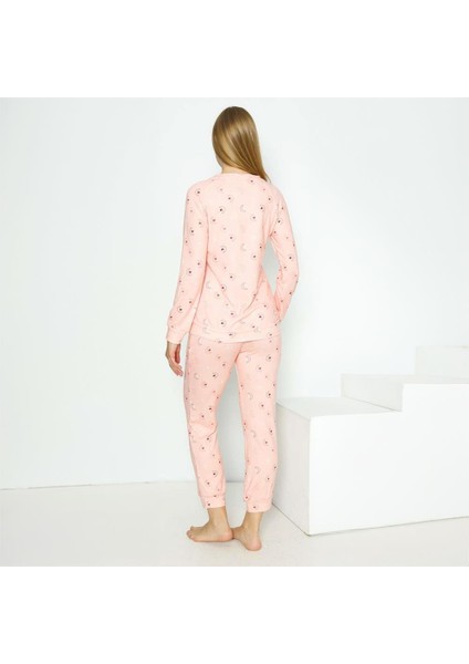 840.800 Kadın Kışlık Bisiklet Yaka Reglan Uzunkol Pijama Takım