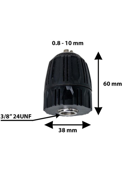 530250 Anahtarsız Plastik Mandren 0.8-10MM 3/8" - 24 Unf modelleri