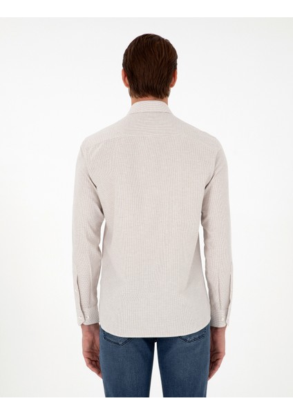 Erkek Bej Slim Fit Uzun Kollu Gömlek 50297468-VR011 indirimleri