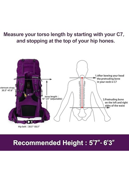 Profesyonel Outdoor Dağcılık, Kamp ve Yürüyüş Sırt Çantası (75+5 Litre) Mor 8929 fırsatları