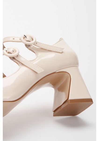 Bej Rugan Kalın Topuklu Özel Üretim Ayakkabı fiyatları