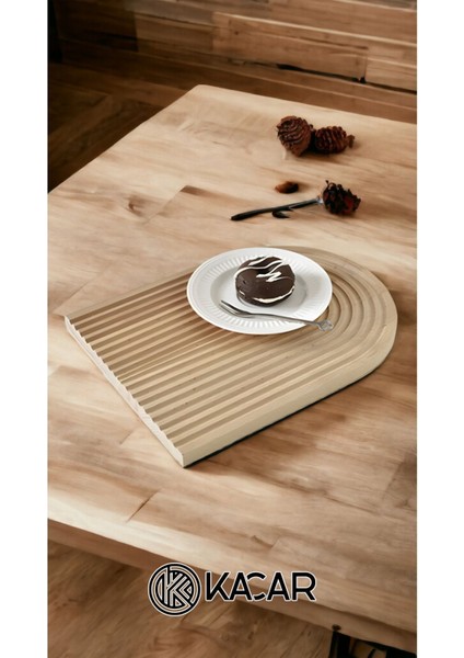 Lüx Bambu Dalgalı Sunum Tabağı Dekoratif Sunum Tahtası Kesme Tahtası Gökkuşağı Sunumluk fiyatları