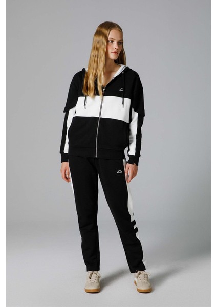 Fermuarlı Kapüşonlu Kadın Sweat EF166-BK