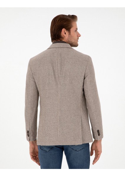 Erkek Açık Kahverengi Slim Fit Ceket 50292127-VR002 indirimleri
