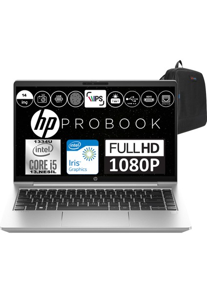 Probook 440 G10 Intel Core I5 1334U 64GB 1tb SSD Intel® Iris® Xᵉ Windows 11 Pro 14" Fhd Taşınabilir Bilgisayar 9B9F8EAP15 + Weblegelsin Çanta