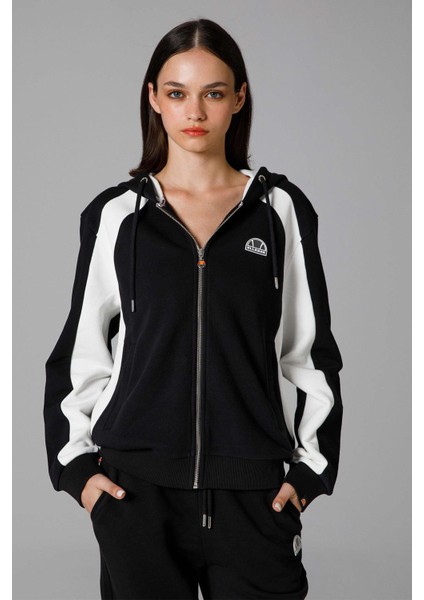 Fermuarlı Kapüşonlu Kadın Sweat EF198-BK