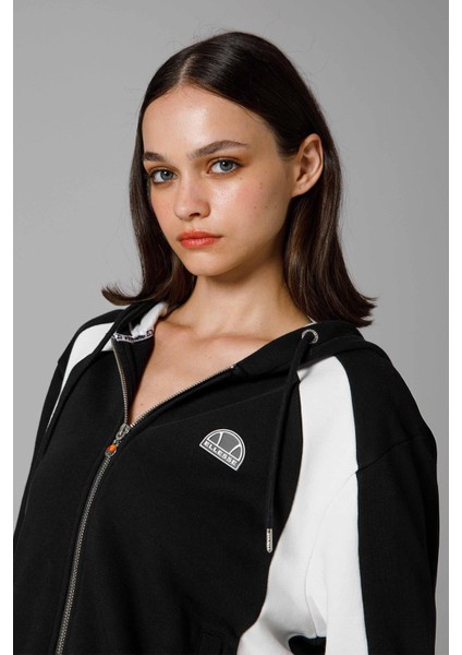 Fermuarlı Kapüşonlu Kadın Sweat EF198-BK