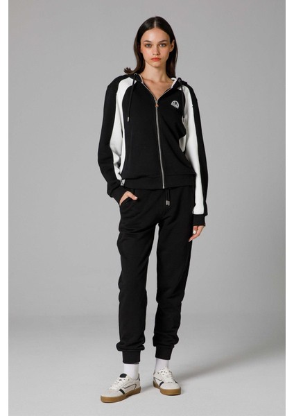 Fermuarlı Kapüşonlu Kadın Sweat EF198-BK