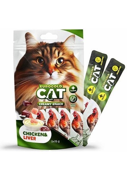 Sıvı Kedi Ödülü Tavuk Ciğer 5 x 15 gr