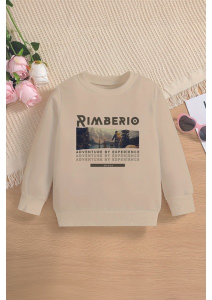Içi Polarlı Emoji Rimberio Dağ Yürüyüşü Baskılı Oversize Kapüşonlu Çocuk Sweatshirt 15639