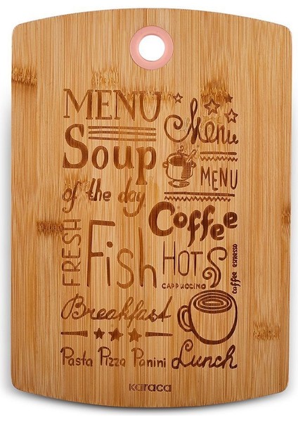 Mottolu Bambu Kesme Tahtası 28 cm indirimleri