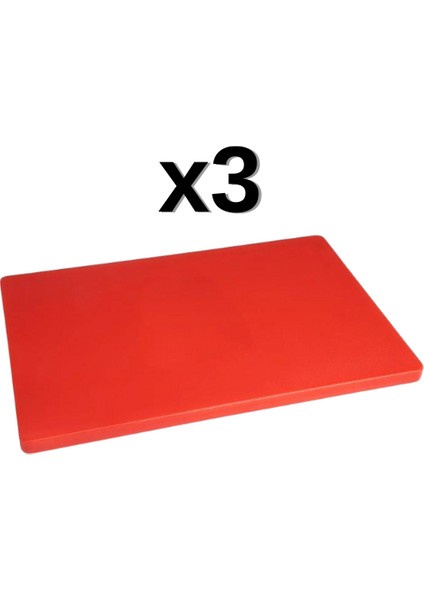 3'lü Türkay 50x30x4 cm Polietilen Kesme Tahtası Kesim Levhası 4788