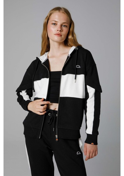 Fermuarlı Kapüşonlu Kadın Sweat EF166-BK