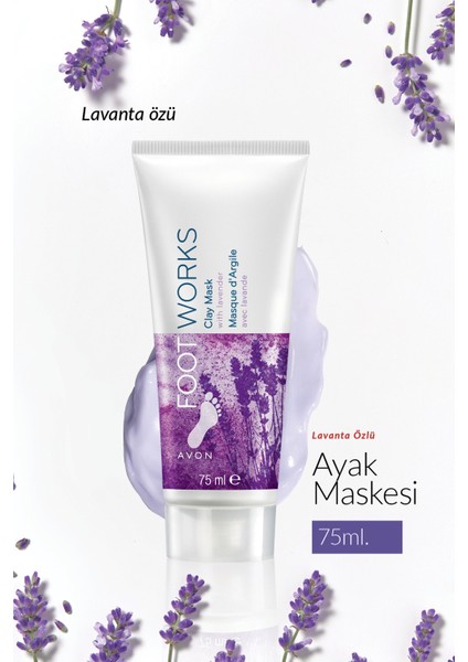 Footworks Lavanta Özlü Ayak Kil Maskesi Üçlü Set 75 ml