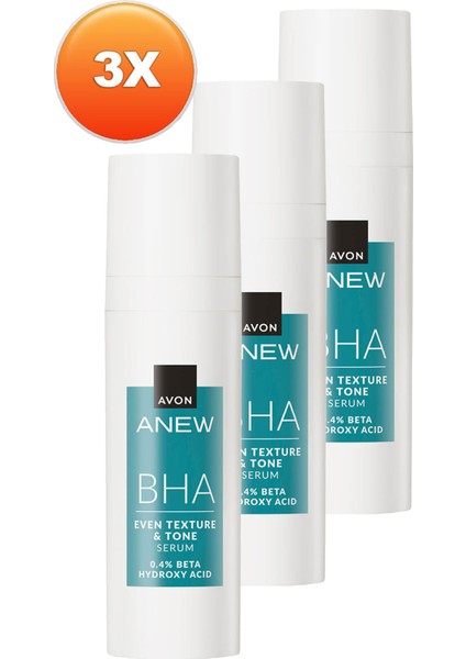 Anew Bha Even Tone & Texture Cilt Tonu Görünümü Düzgünleştiren Serum 30 ml. Üçlü Set