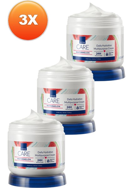 Care Watermelon Karpuz Kokulu Çok Amaçlı Krem 400 ml. Üçlü Set