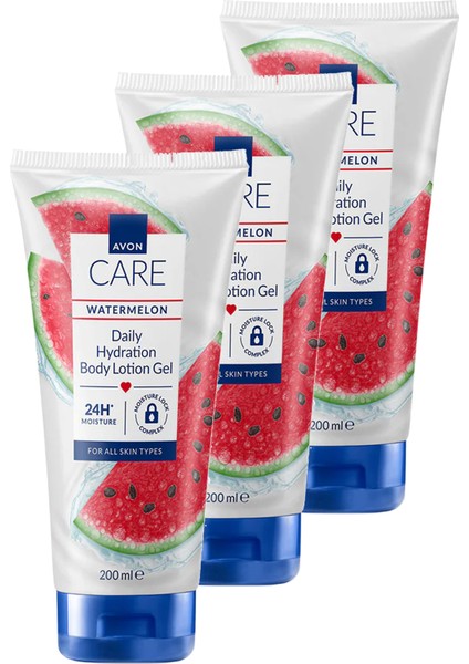 Care Watermelon Karpuz Kokulu Vücut Losyon Jeli 200 ml. Üçlü Set