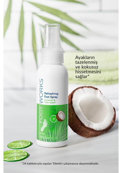 Footworks Hindistan Cevizi ve Misket Limonu Özlü Ayak Spreyi 100 Ml. Ikili Set