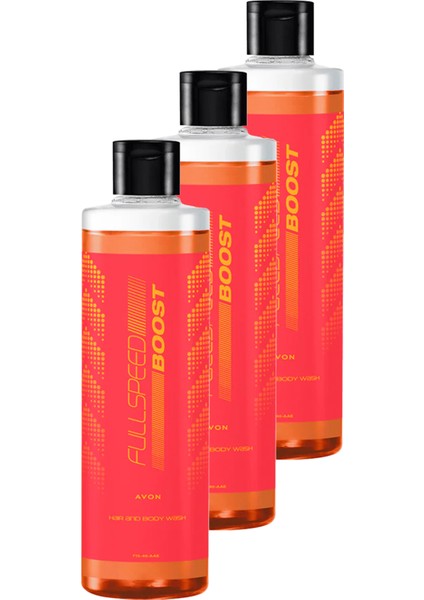 Full Speed Boost Erkekler Için Saç ve Vücut Şampuanı 250 Ml. Üçlü Set