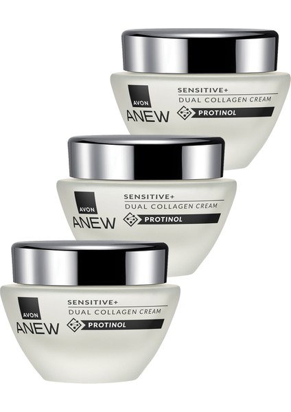 Anew Sensitive+ Çift Kollajen Krem 50 ml Üçlü Set