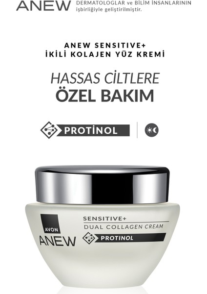 Anew Sensitive+ Çift Kollajen Krem 50 ml Üçlü Set