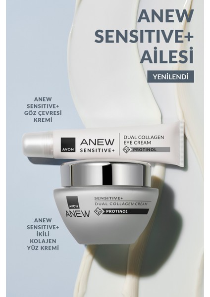 Anew Sensitive+ Çift Kollajen Krem 50 ml Üçlü Set