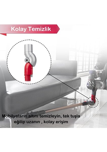 Umotech Dyson Mobilya Altı Adaptörü Dyson V7 V8 V10 V11 V15 Için Alt Adaptör