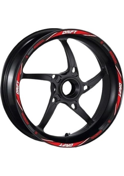 Mondial Drift 125L Jant Şeridi 1Set Kırmızı