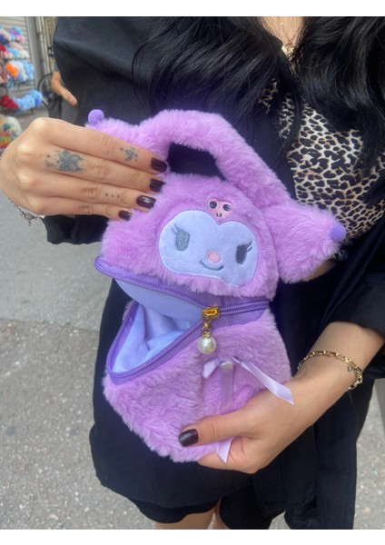 Sanrio Kuromi Peluş Çanta Mor modelleri