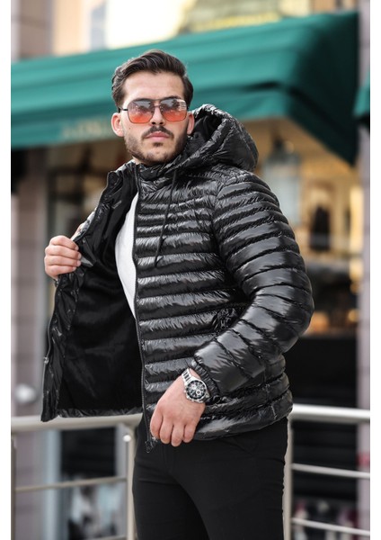 Su ve Rüzgar Geçirmez Çıkarabilir Kapüşonlu Içi Kürklü Siyah Erkek Mont Kışlık Mont fiyatları