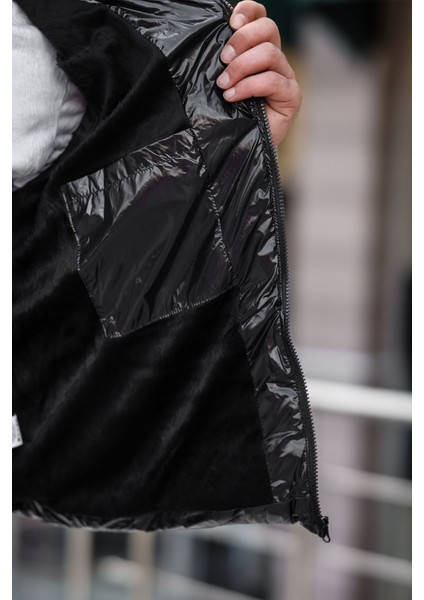 Su ve Rüzgar Geçirmez Çıkarabilir Kapüşonlu Içi Kürklü Siyah Erkek Mont Kışlık Mont fırsatları