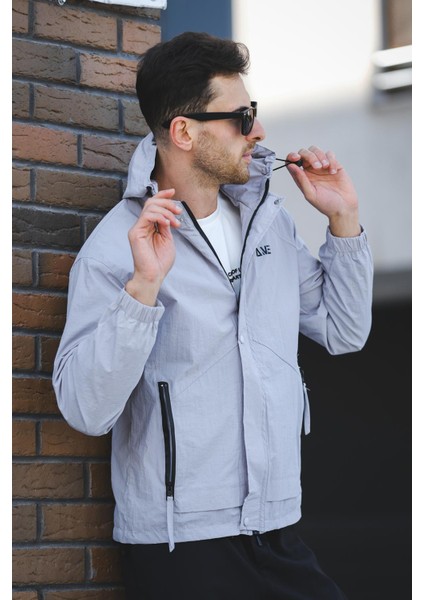 Save Baskılı Suya Dayanaklı Slim Fit Erkek Mevsimlik Mont Yağmurluk modelleri