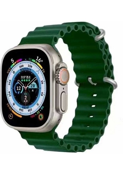 Apple Watch 10 Serisi 46MM Krd-75 Terletmez Dalgalı Tasarım Silikon Kordon