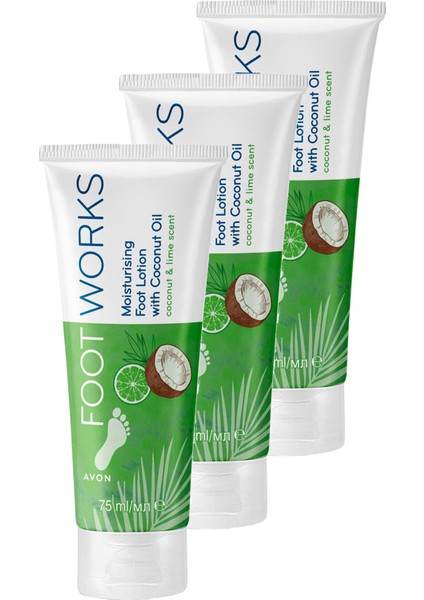 Footworks Hindistan Cevizi ve Misket Limonu Özlü Ayak Losyonu Üçlü Set 75 ml