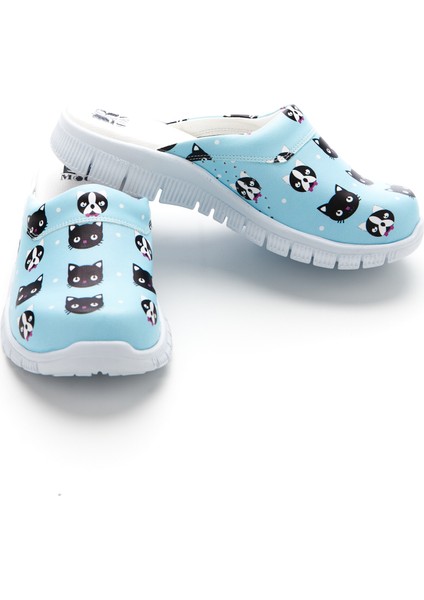 Kedi Desenli Ortopedik Comfortflex Taban Sabo Terlik
