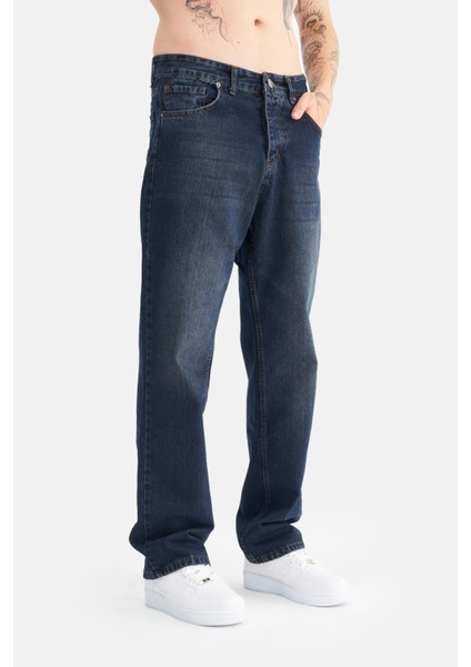 Erkek Basic Baggy Bol Kesim Denim Pantolon fırsatları